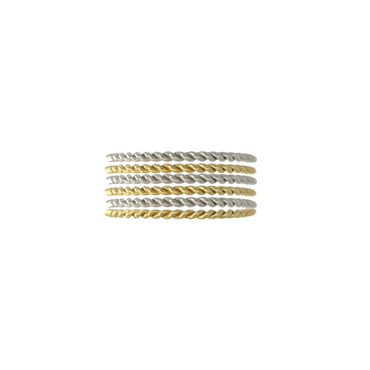 Rope 6 Ring Stack - Mixed Metal Robyn Canady 5