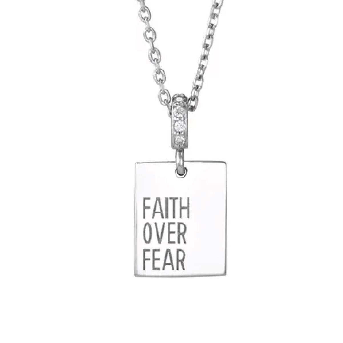 Faith over Fear Diamond Necklace Necklace Robyn Canady Sterling Silver