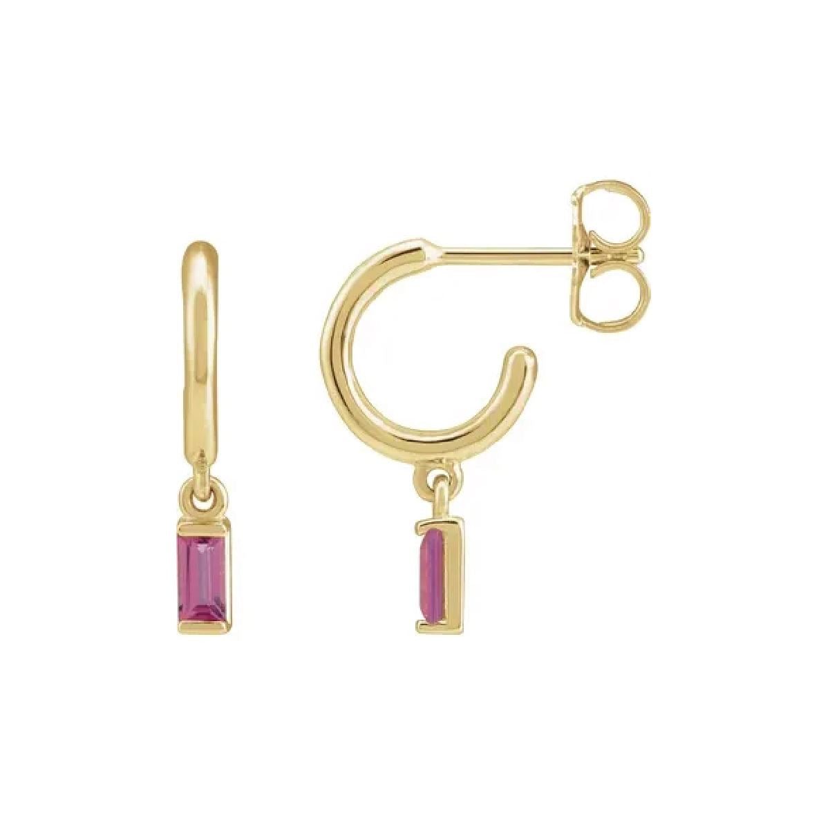 14K Pink Tourmaline Hoops Earrings Robyn Canady