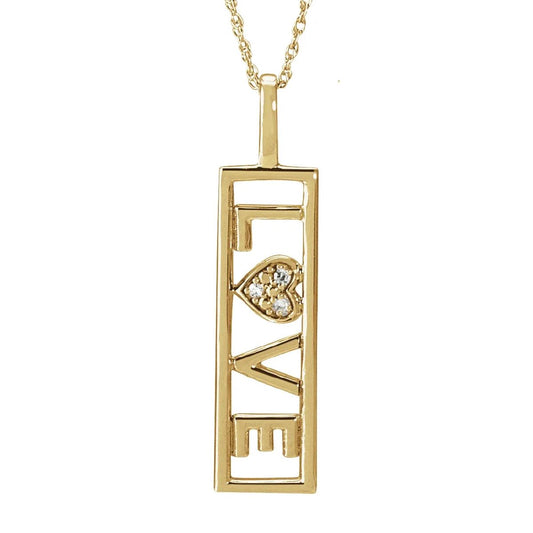 LOVE Diamond Necklace Necklace Robyn Canady 14K Solid Gold