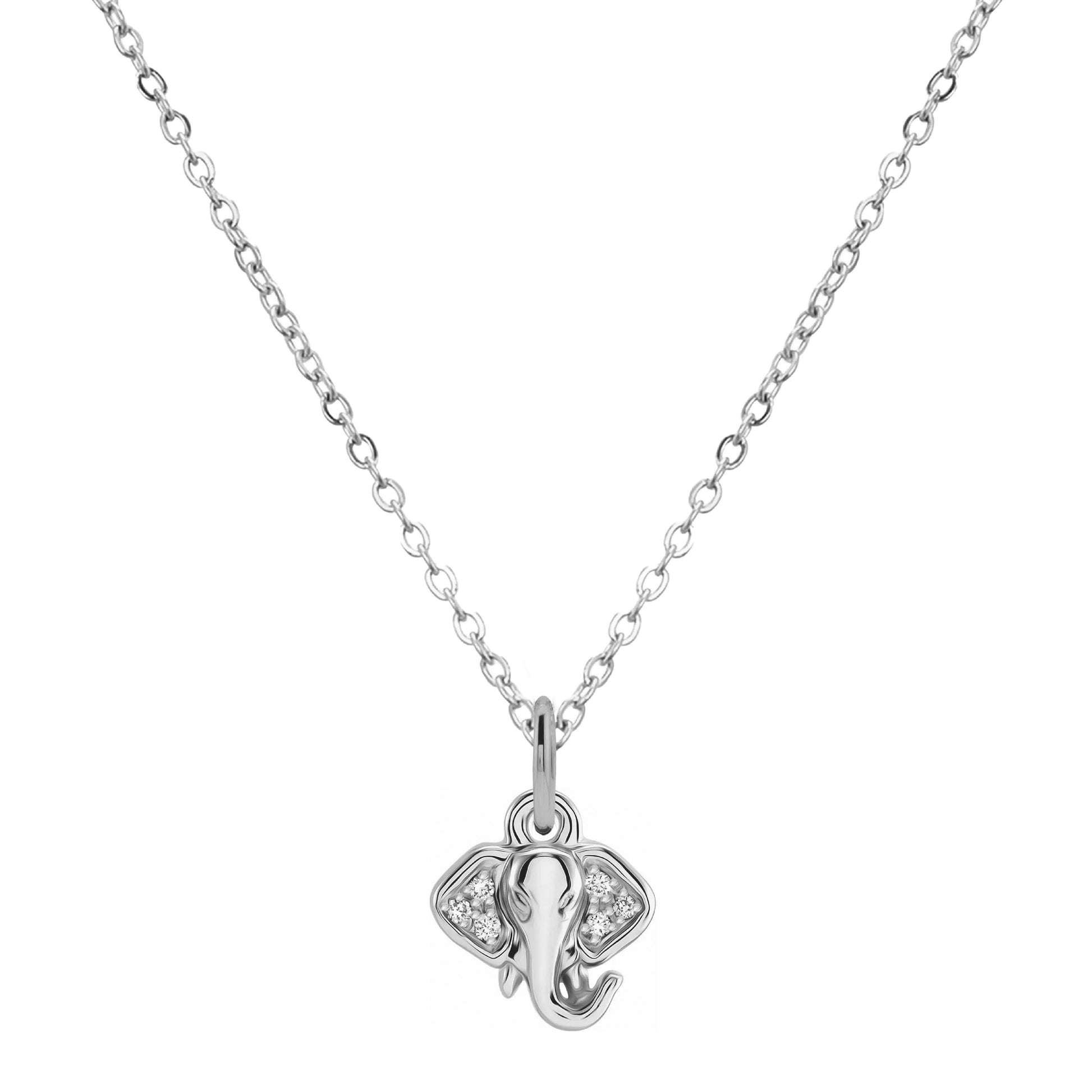 14K Mini Diamond Necklace - the super sweet, tiny pendant you can wear everyday. Necklace Robyn Canady 14K White Gold (with White Gold Charm) Elephant