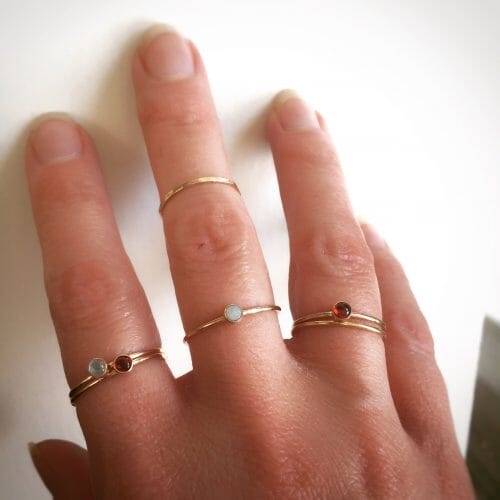 Tiny Birthstone Stacking Ring - Sterling Silver Robyn Canady
