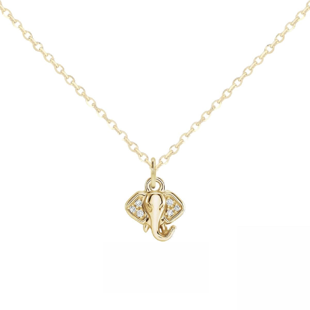 14K Diamond Tiny Elephant Necklace Necklace Robyn Canady 14K Gold