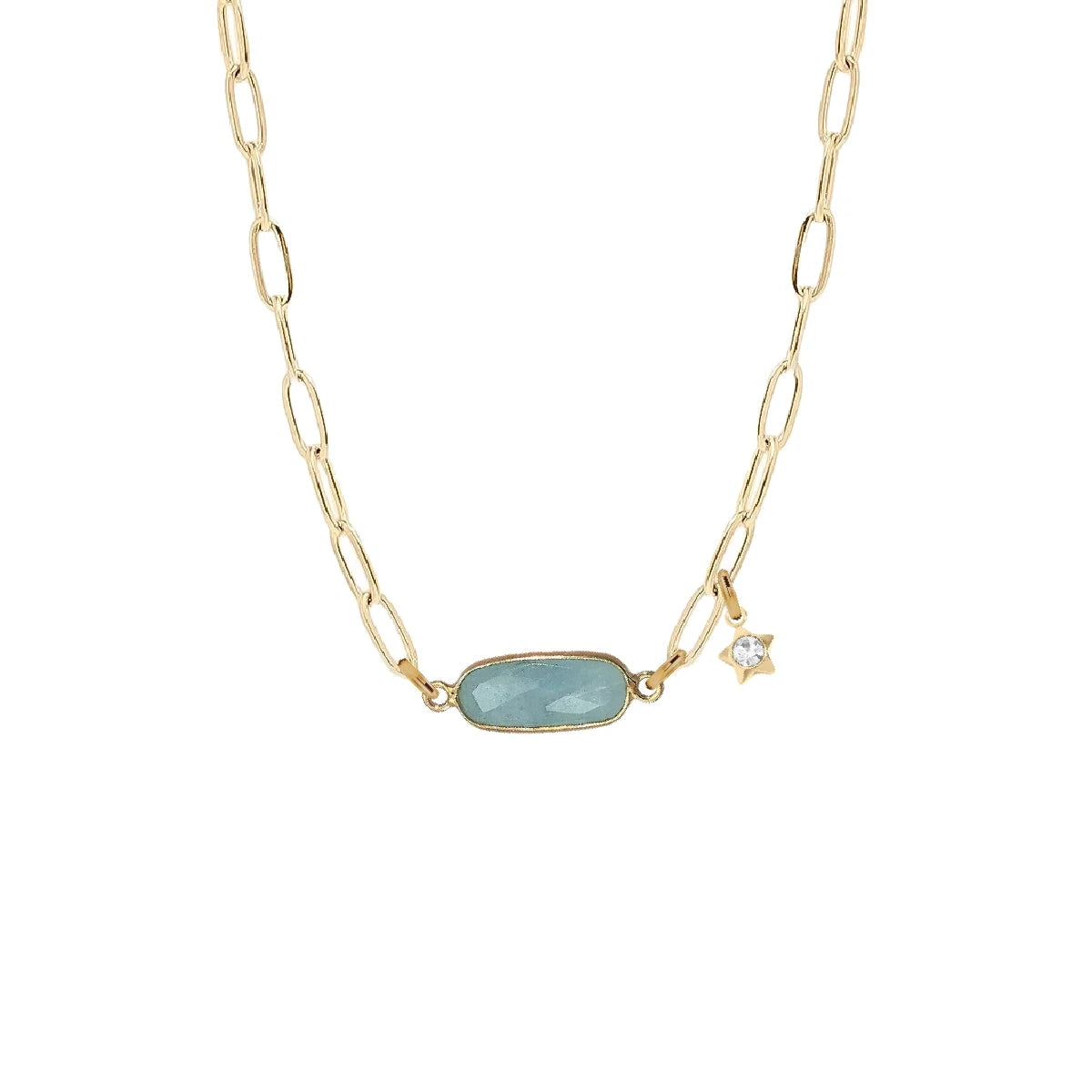Gemstone Link Necklace - Choice of 7 Gemstones Robyn Canady Aquamarine 