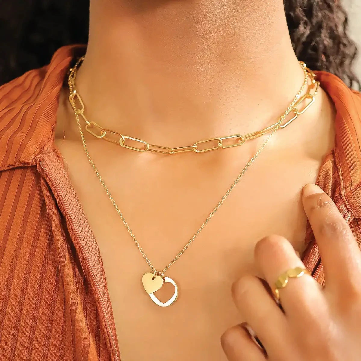 Double Heart Necklace Necklace Robyn Canady 