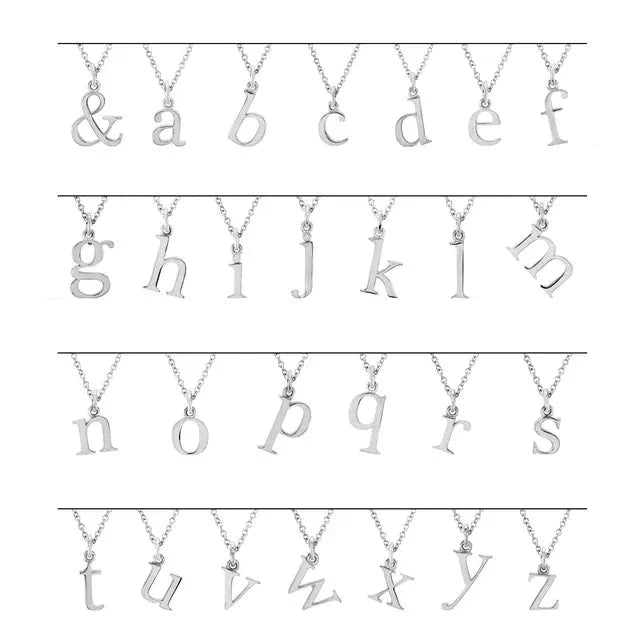 Lowercase Initial Pendant Necklace - Sterling Silver Necklace Robyn Canady 