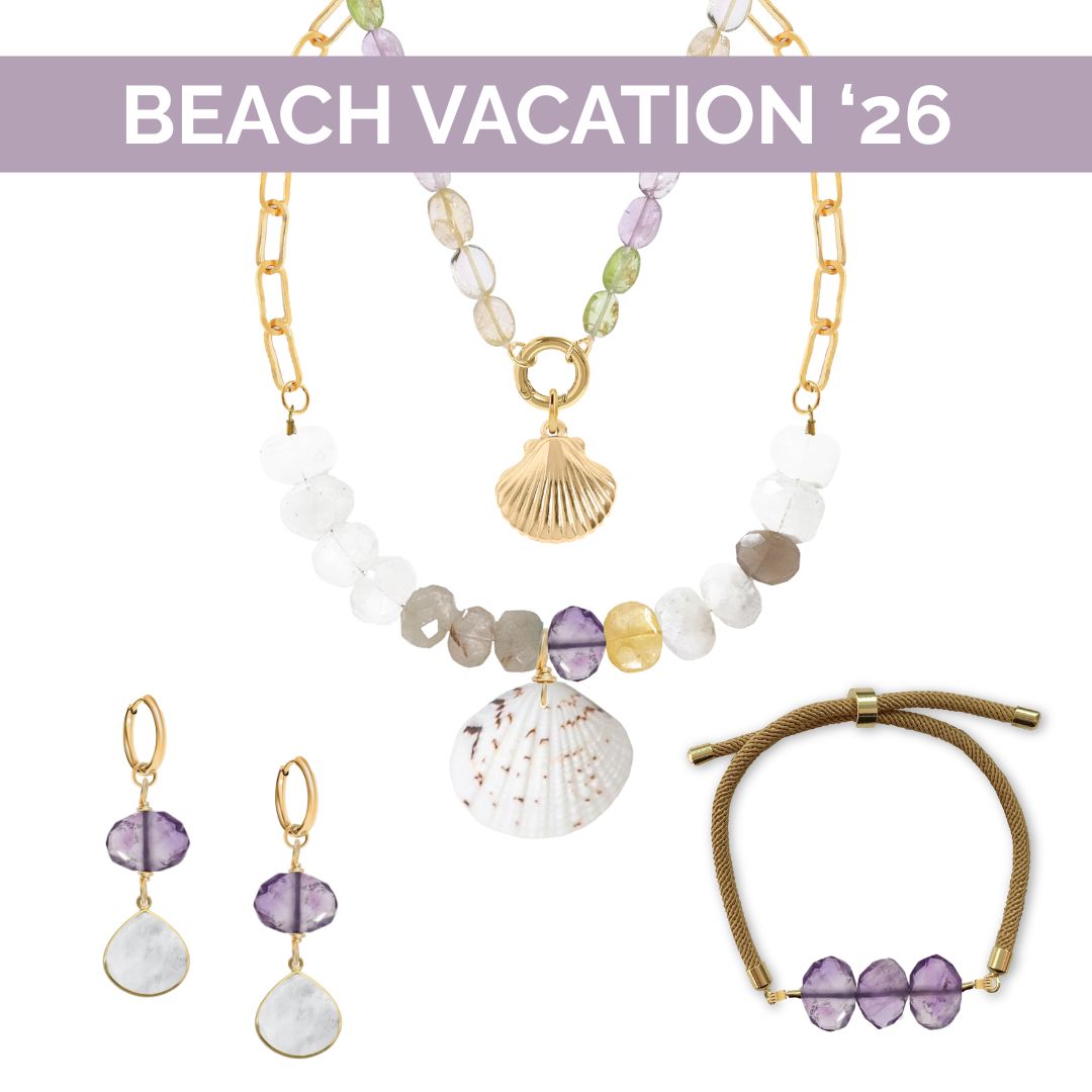 Amethyst Statement Necklace with Large Shell Pendant Robyn Canady 