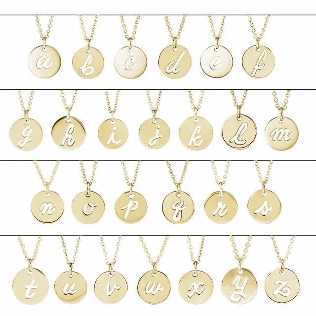 Script Initial Medallion Necklace - Gold Necklace Robyn Canady 