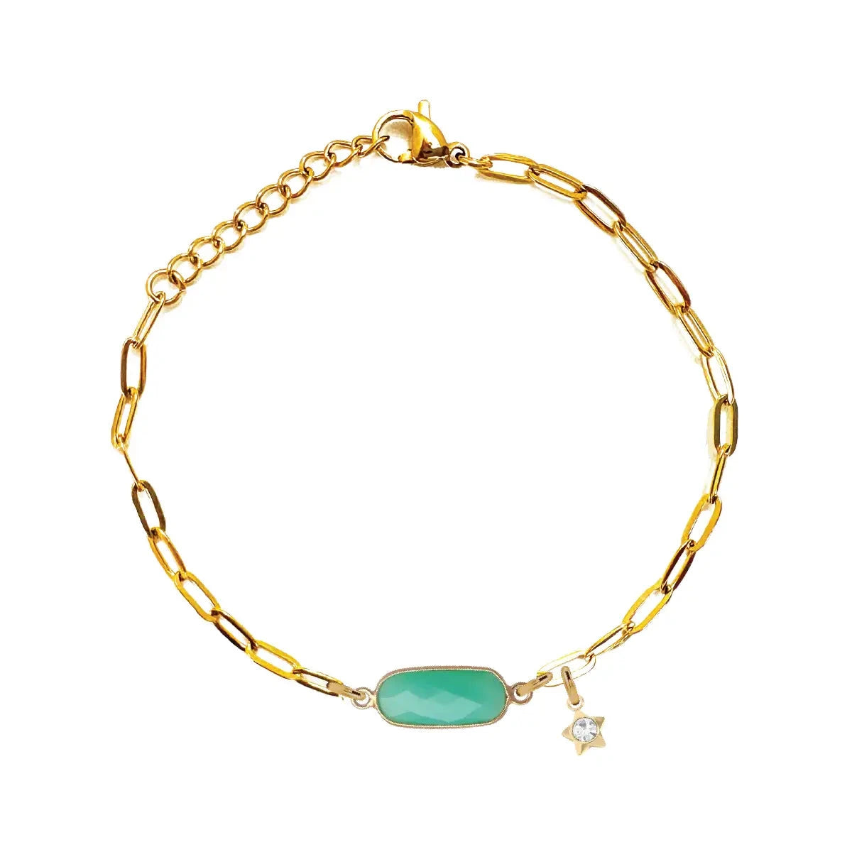 Gemstone Link Bracelet - 7 Gemstone Choices Bracelet Robyn Canady Chrysoprase 