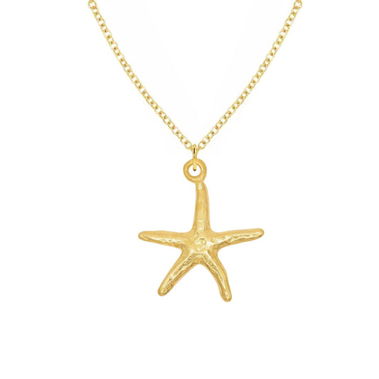 14K Gold Starfish Charm Necklace Necklace Robyn Canady 14K Gold 