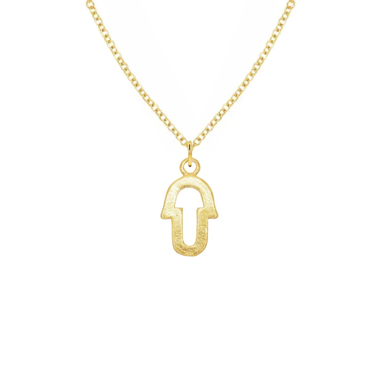 14K Gold Hamsa Charm Necklace Necklace Robyn Canady 14K Gold 