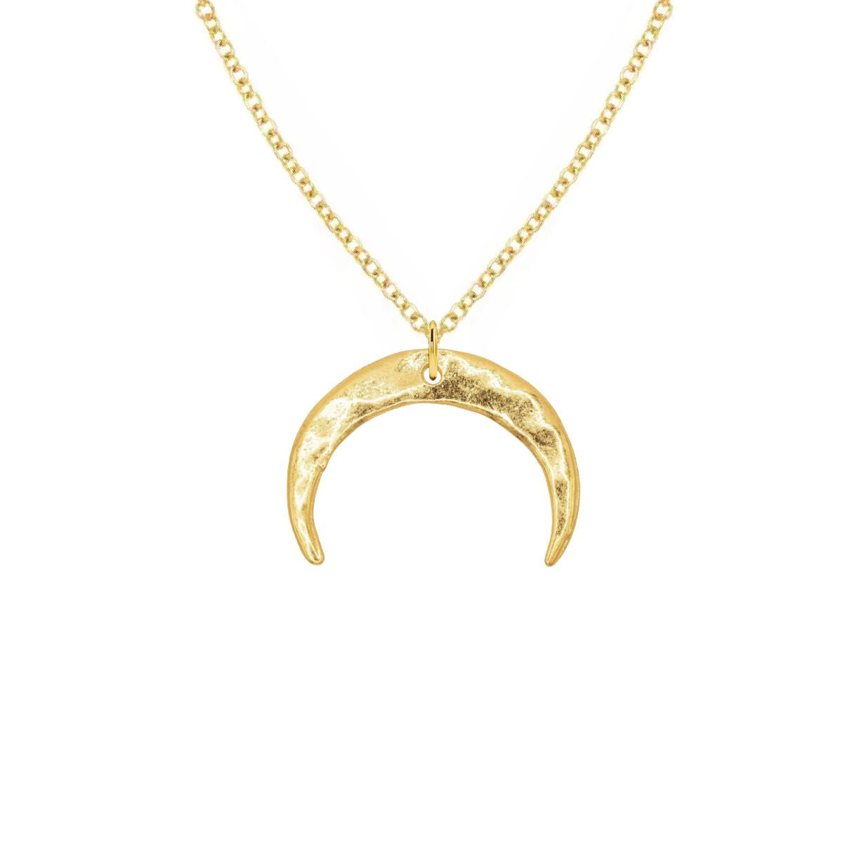 14K Gold Crescent Moon Charm Necklace Necklace Robyn Canady 14K Gold 