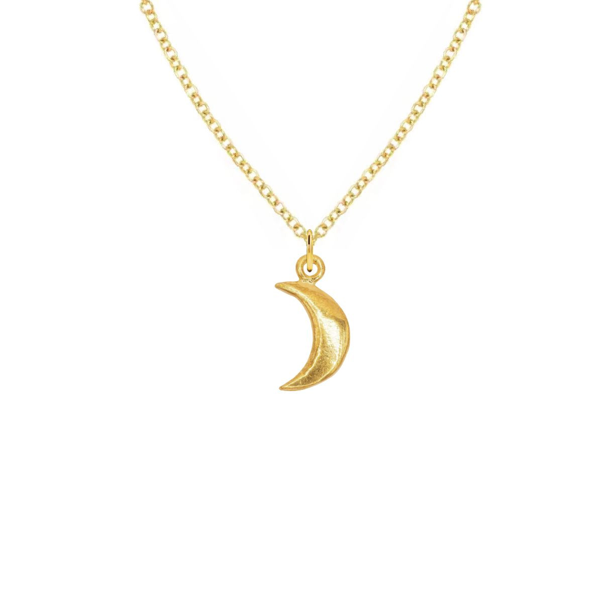 14K Gold Moon Charm Necklace Necklace Robyn Canady 14K Gold 