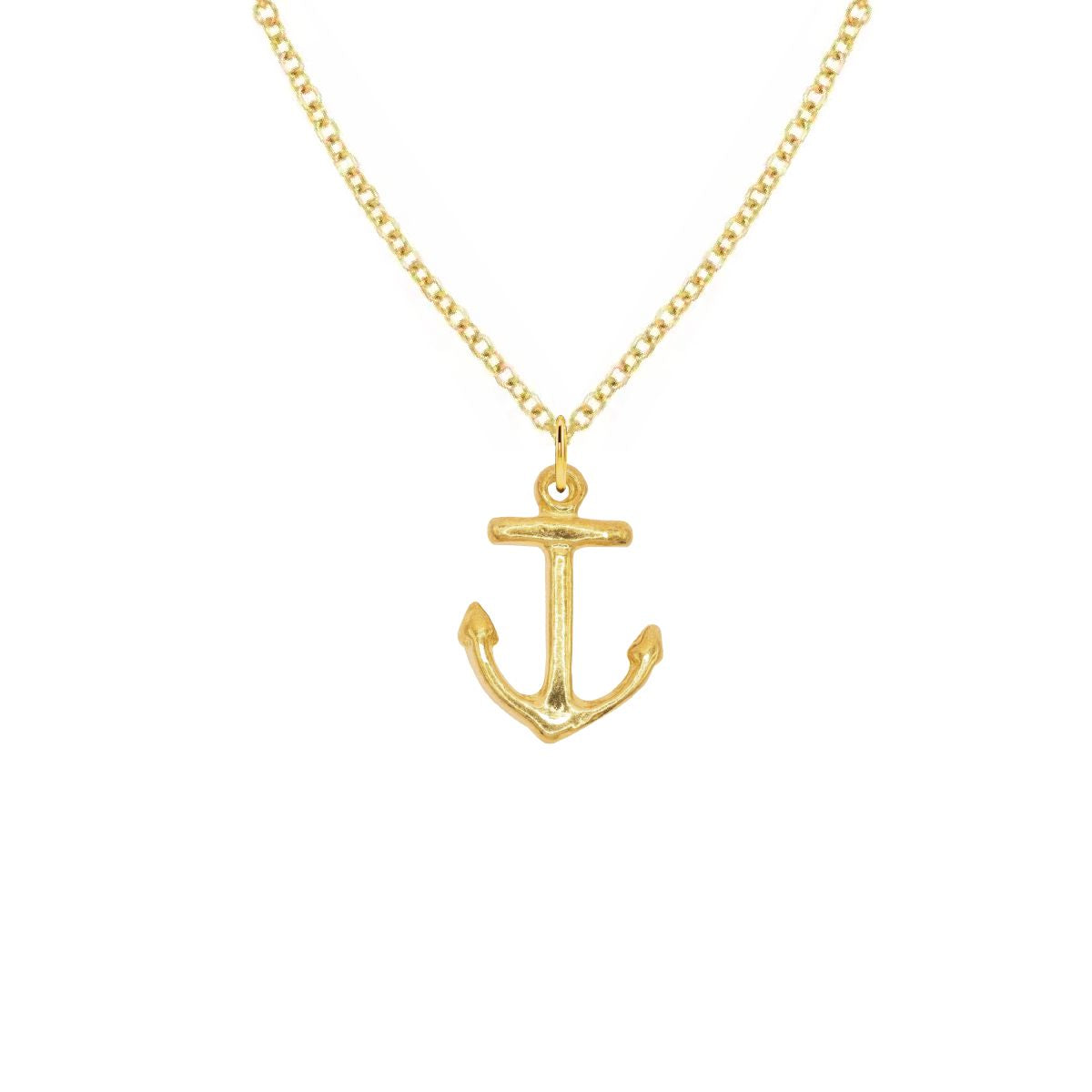 14K Gold Anchor Charm Necklace Necklace Robyn Canady 14K Gold 