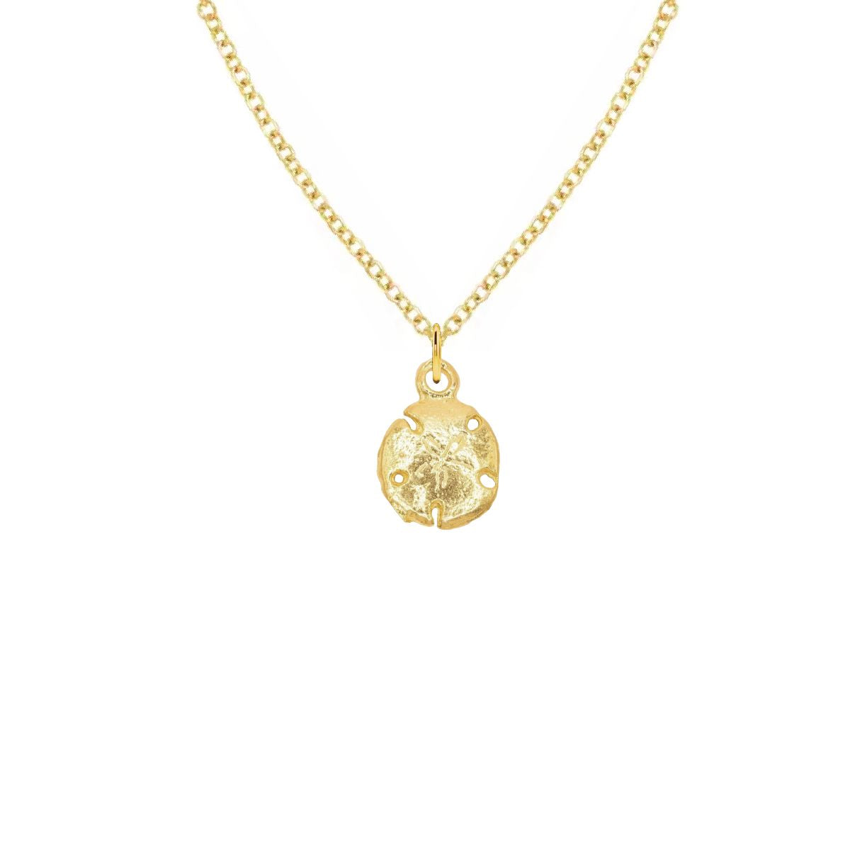 14K Gold Sand Dollar Charm Necklace Necklace Robyn Canady 14K Gold 