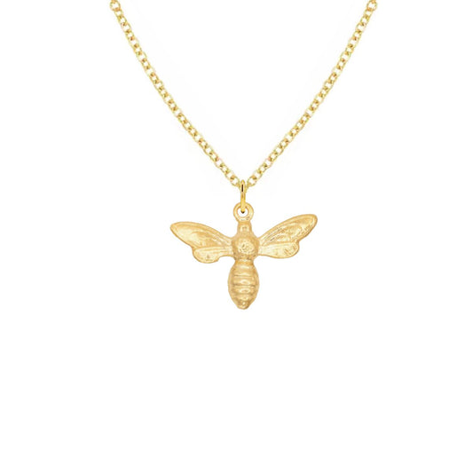 14K Gold Bee Charm Necklace Necklace Robyn Canady 14K Gold 