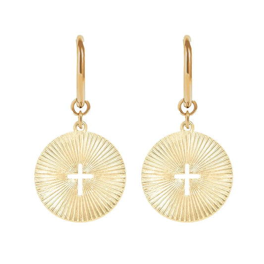 Hoop Earrings - Your choice of 8 styles Earrings Robyn Canady Cross Medallion 