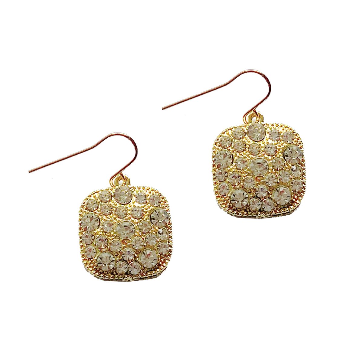 Rhinestone Square Drop Earrings Earrings Robyn Canady 