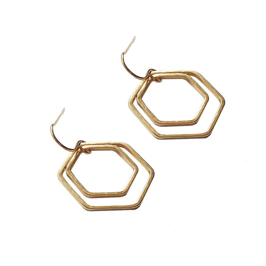 Double Hexagon Drop Earrings Earrings Robyn Canady 