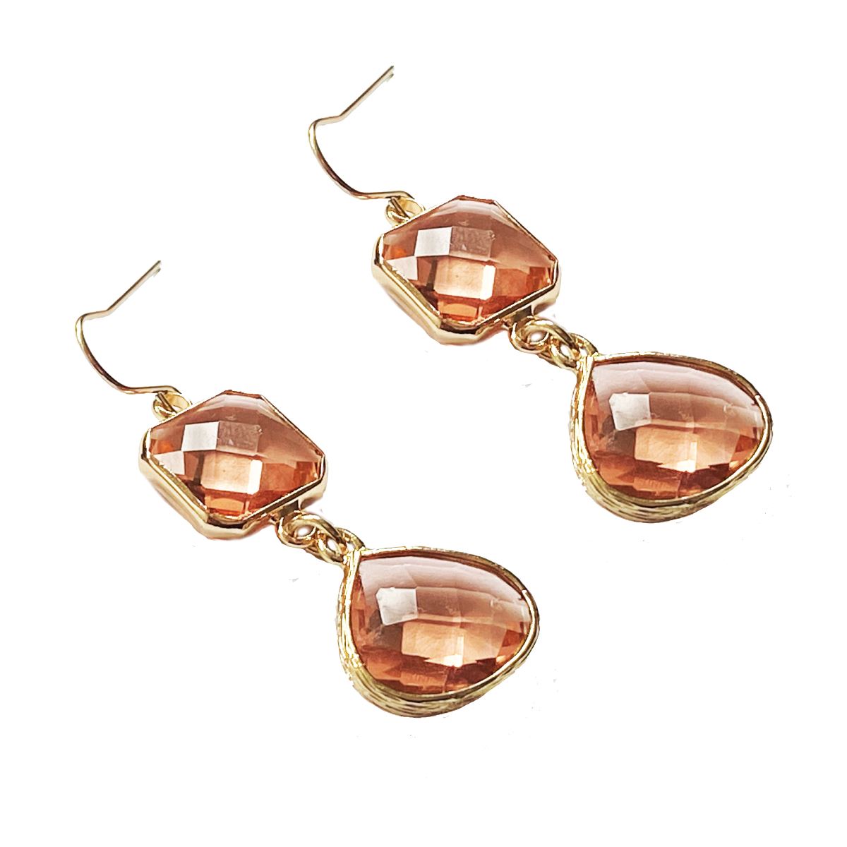 Blush Champagne Double Drop Earrings Earrings Robyn Canady 