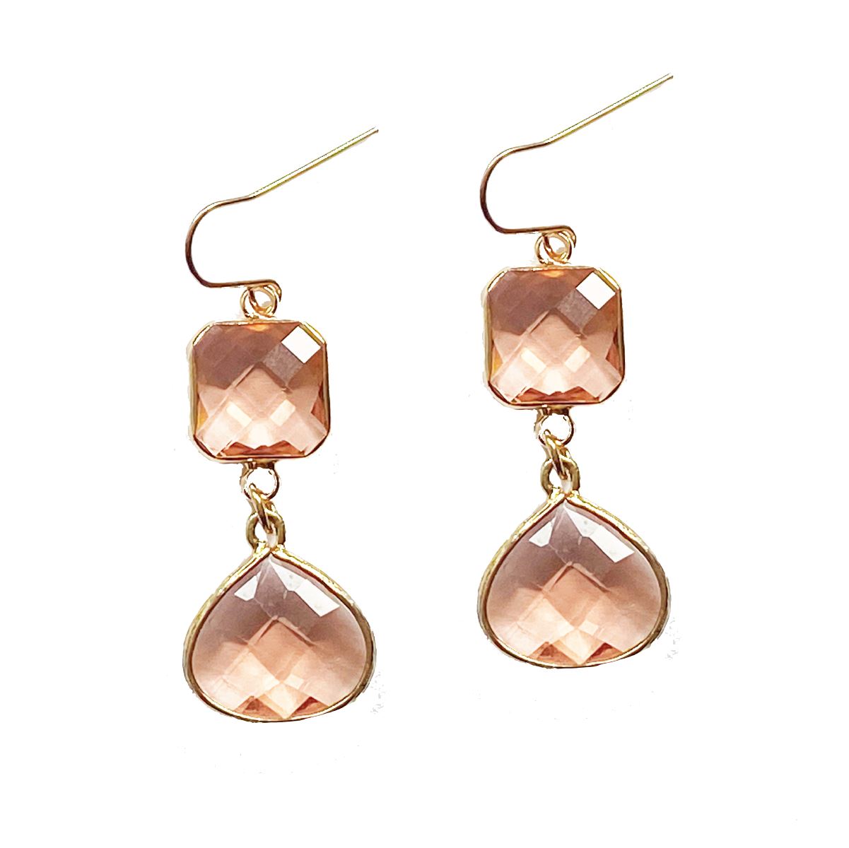 Blush Champagne Double Drop Earrings Earrings Robyn Canady 