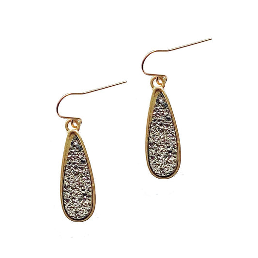 Gray Sparkle Drop Earrings Earrings Robyn Canady 