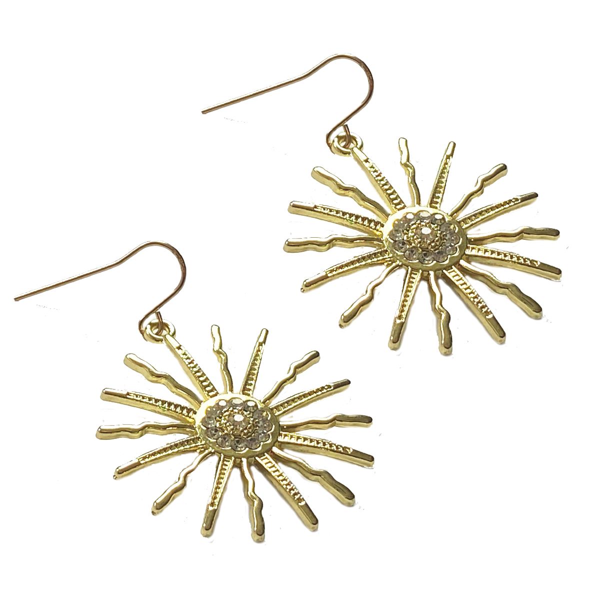 Sunburst Sparkle Gold Drop Earrings Earrings Robyn Canady 