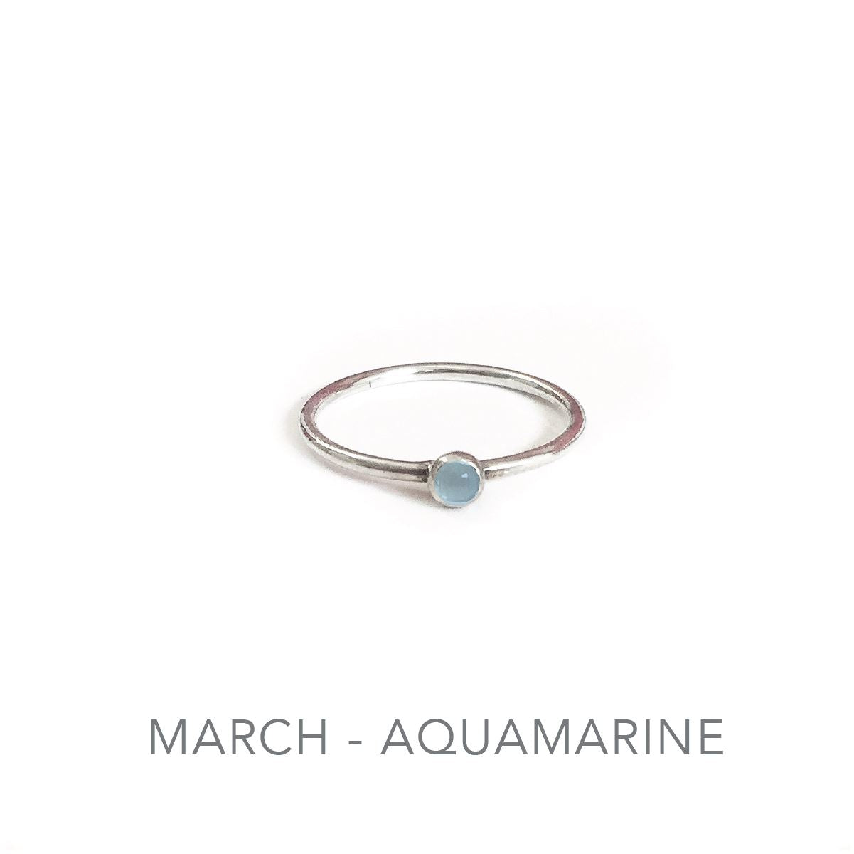 Tiny Birthstone Stacking Ring - Sterling Silver Robyn Canady 