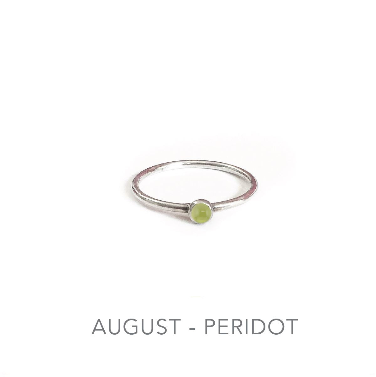 Tiny Birthstone Stacking Ring - Sterling Silver Robyn Canady 