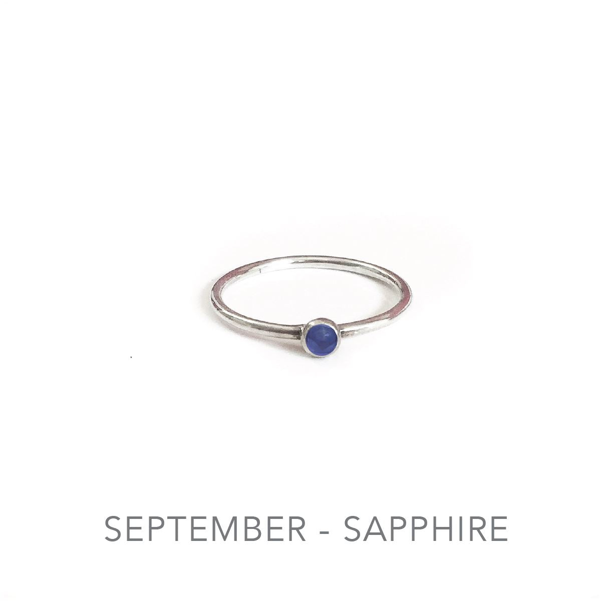 Tiny Birthstone Stacking Ring - Sterling Silver Robyn Canady 