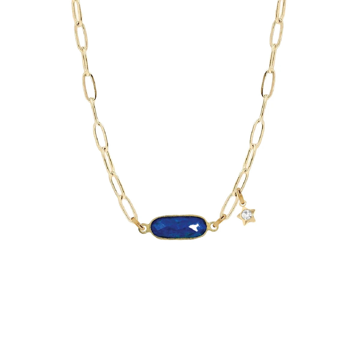 Gemstone Link Necklace - Choice of 7 Gemstones Robyn Canady Lapis 