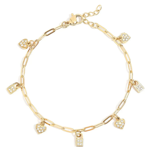 Charm Bracelets - Your Choice of 3 Styles Bracelet Robyn Canady Heart + Padlock 