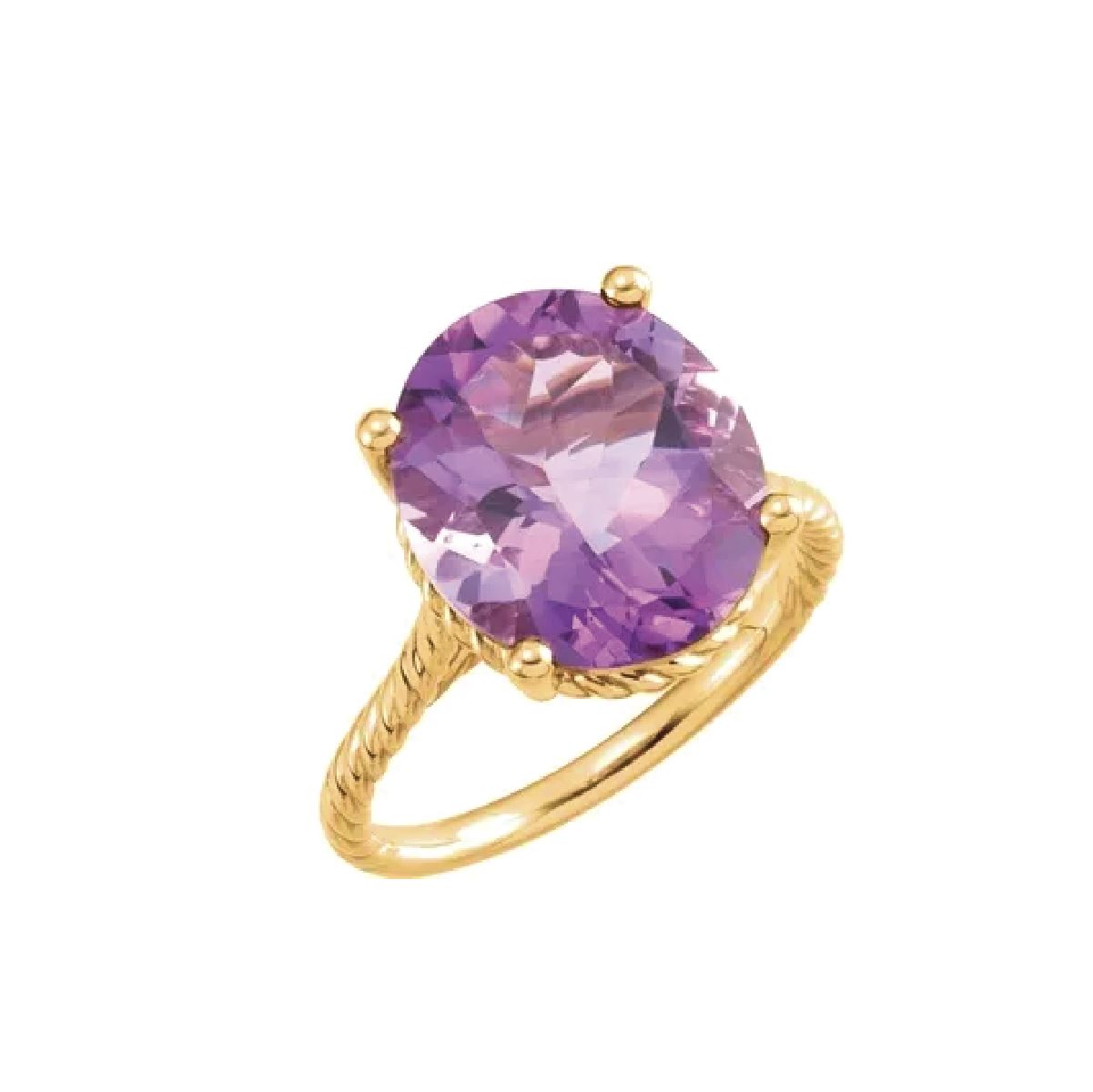 14K gold amethyst ring detail | Handmade gemstone statement jewelry

