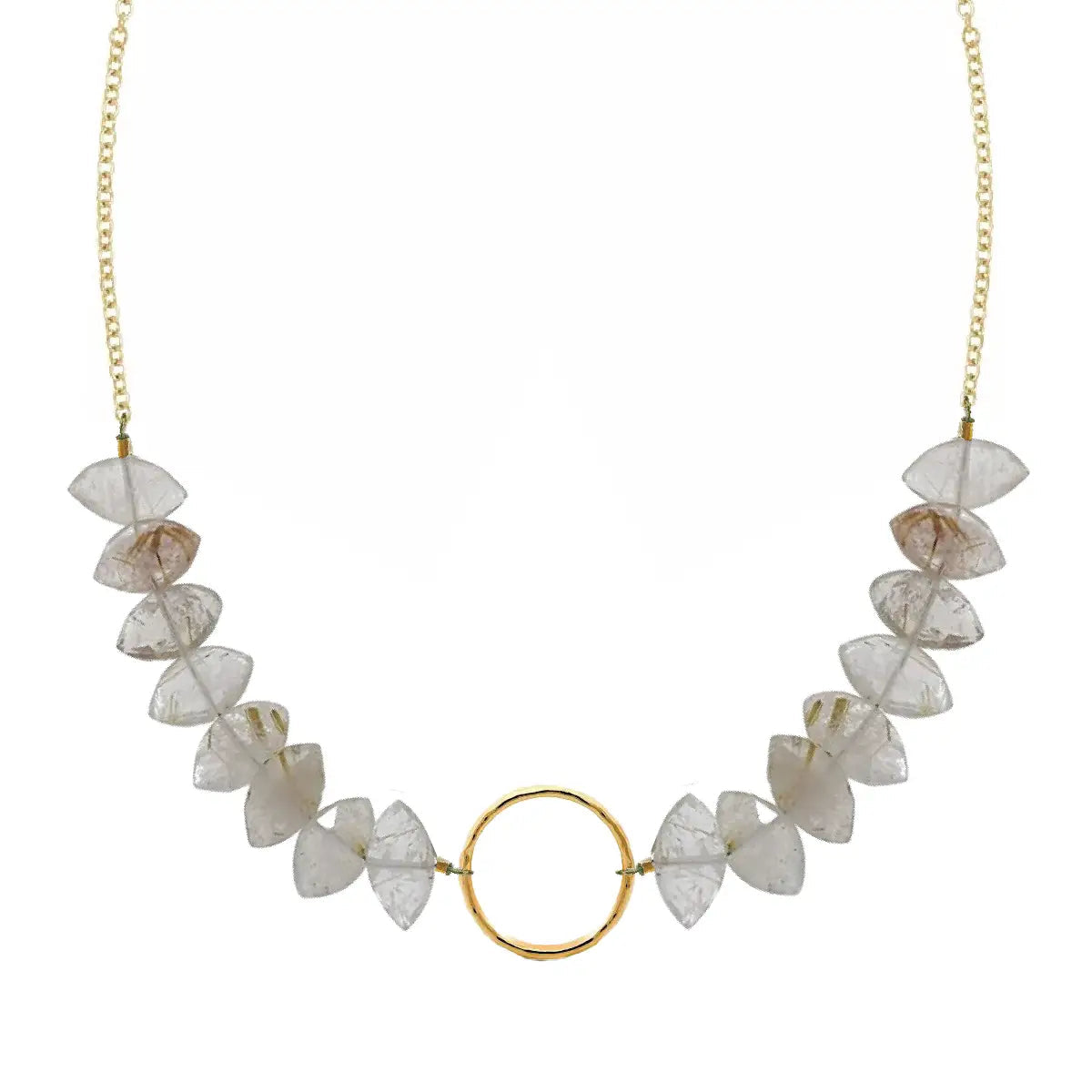 Ava Choker Necklace Necklace Robyn Canady Rutilated Quartz 14K Gold Fill 1.0 mm (thinner)