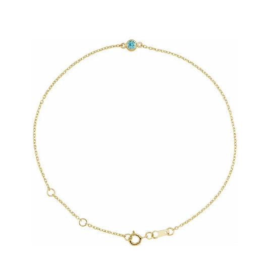 14K Gold Tiny Birthstone Bracelet Bracelet Robyn Canady 