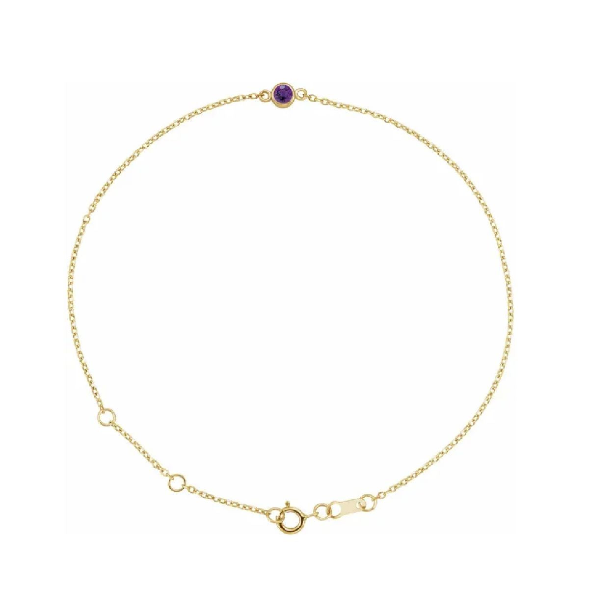 14K Gold Tiny Birthstone Bracelet Bracelet Robyn Canady 
