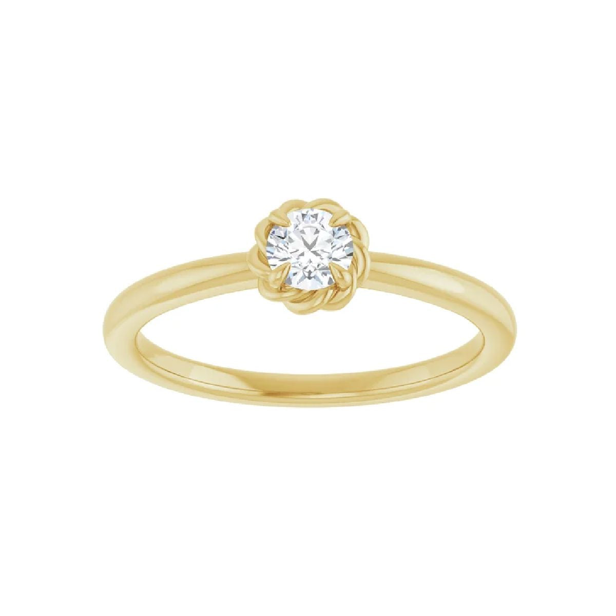 14K Gold Tiny Birthstone Ring Necklace Robyn Canady April - Natural Diamond 