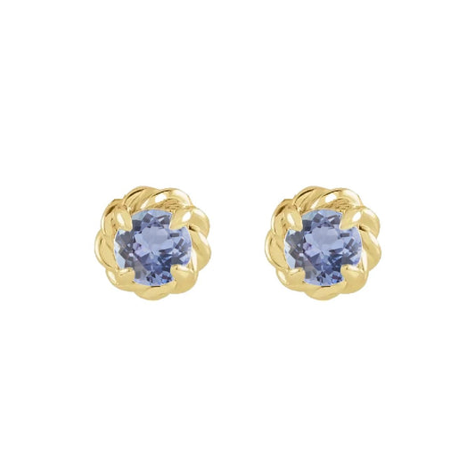 14K Gold Birthstone Earrings Earrings Robyn Canady December - Natural Tanzanite 