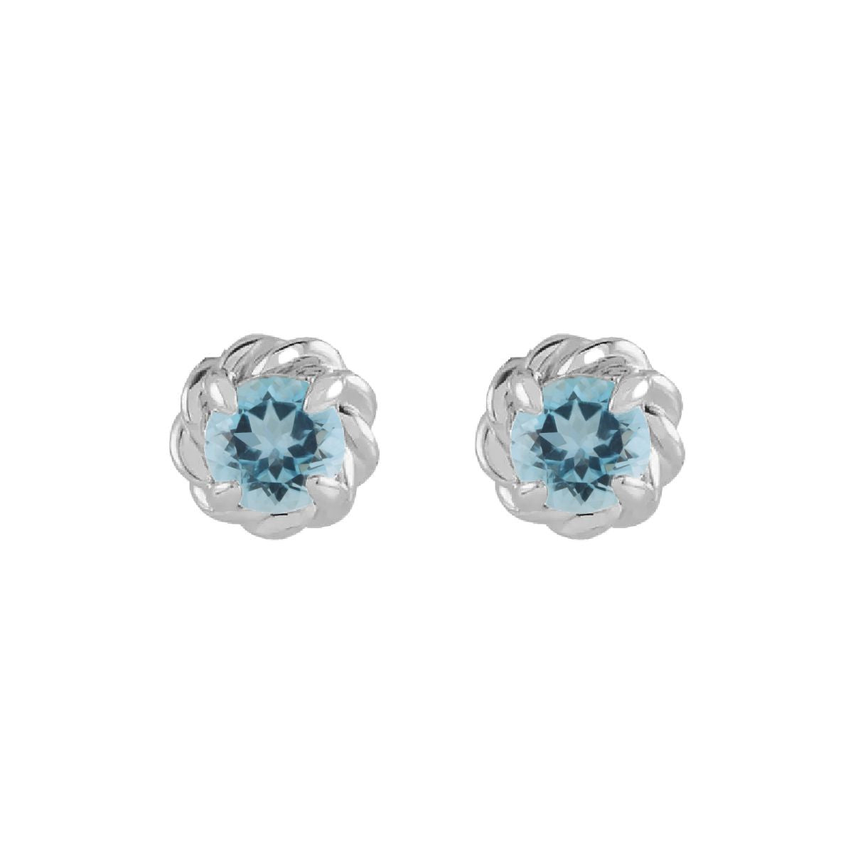 14K White Gold Birthstone Earrings Earrings Robyn Canady March - Natural Aquamarine 
