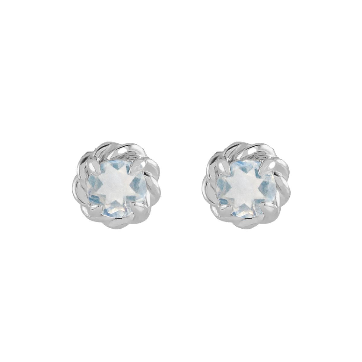 Sterling Silver Birthstone Earrings Earrings Robyn Canady June - Moonstone 