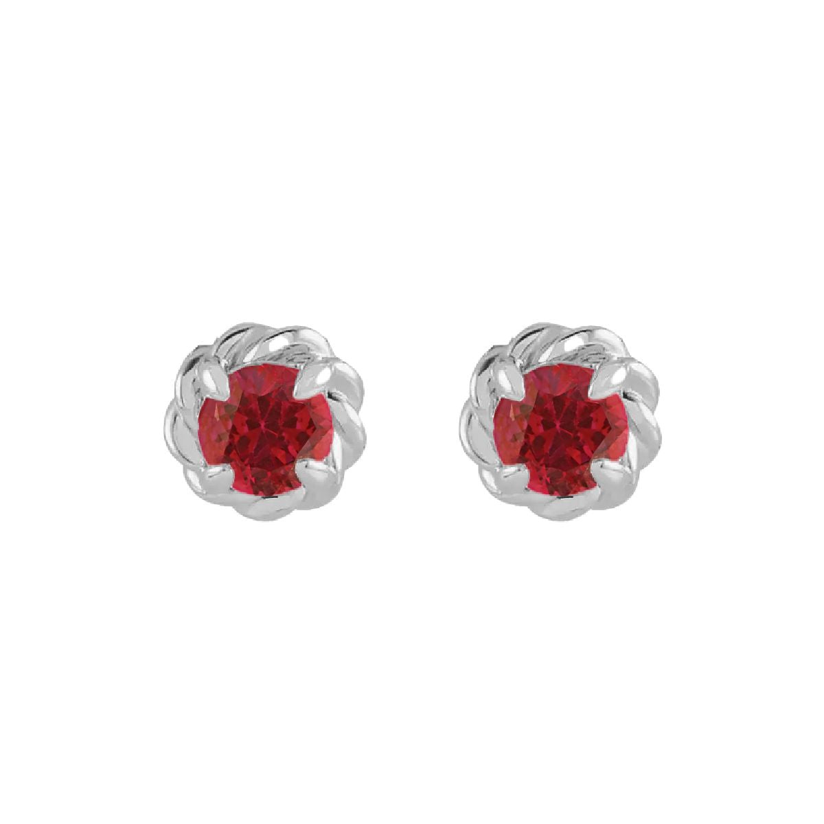 Sterling Silver Birthstone Earrings Earrings Robyn Canady July - Natural Ruby 