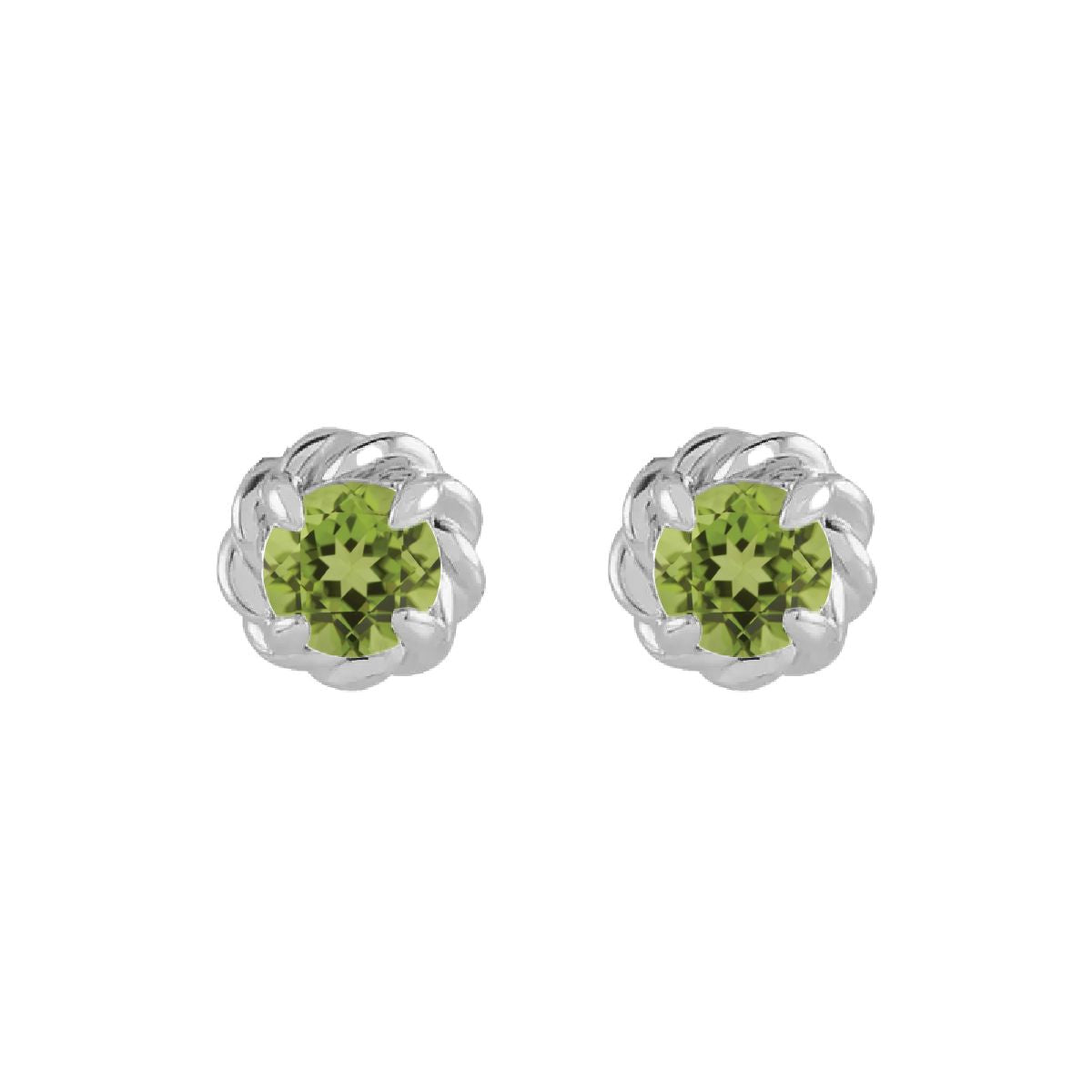 Sterling Silver Birthstone Earrings Earrings Robyn Canady August - Natural Peridot 