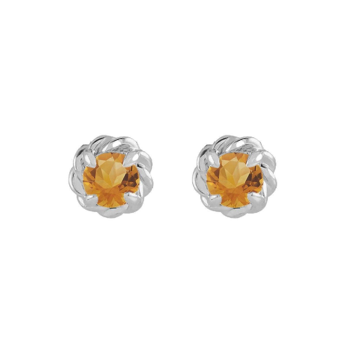 Sterling Silver Birthstone Earrings Earrings Robyn Canady November - Natural Citrine 