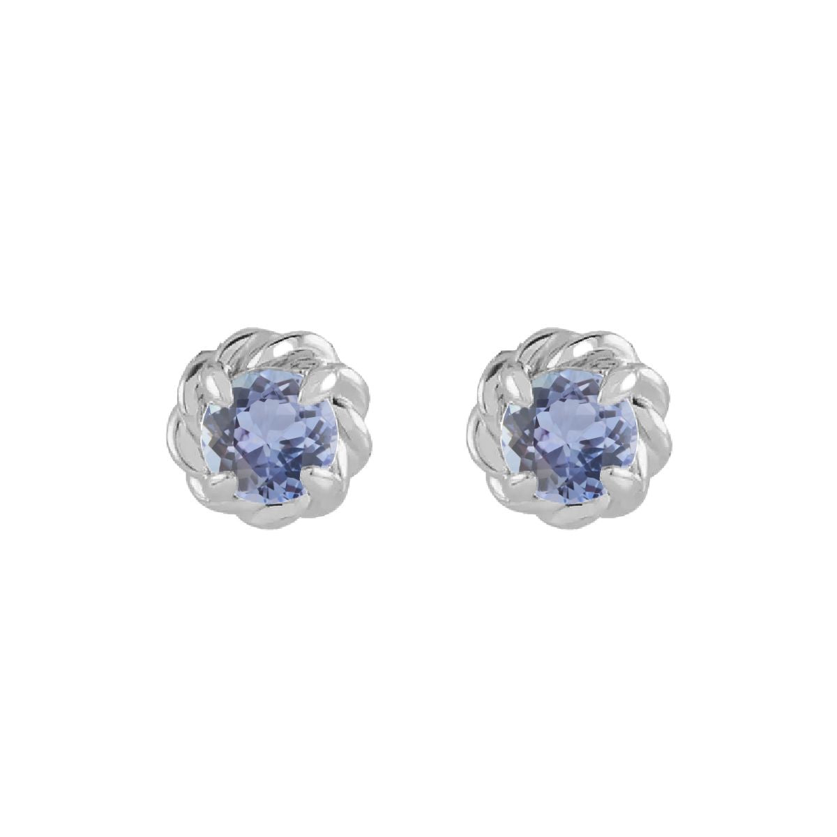 14K White Gold Birthstone Earrings Earrings Robyn Canady December - Natural Tanzanite 