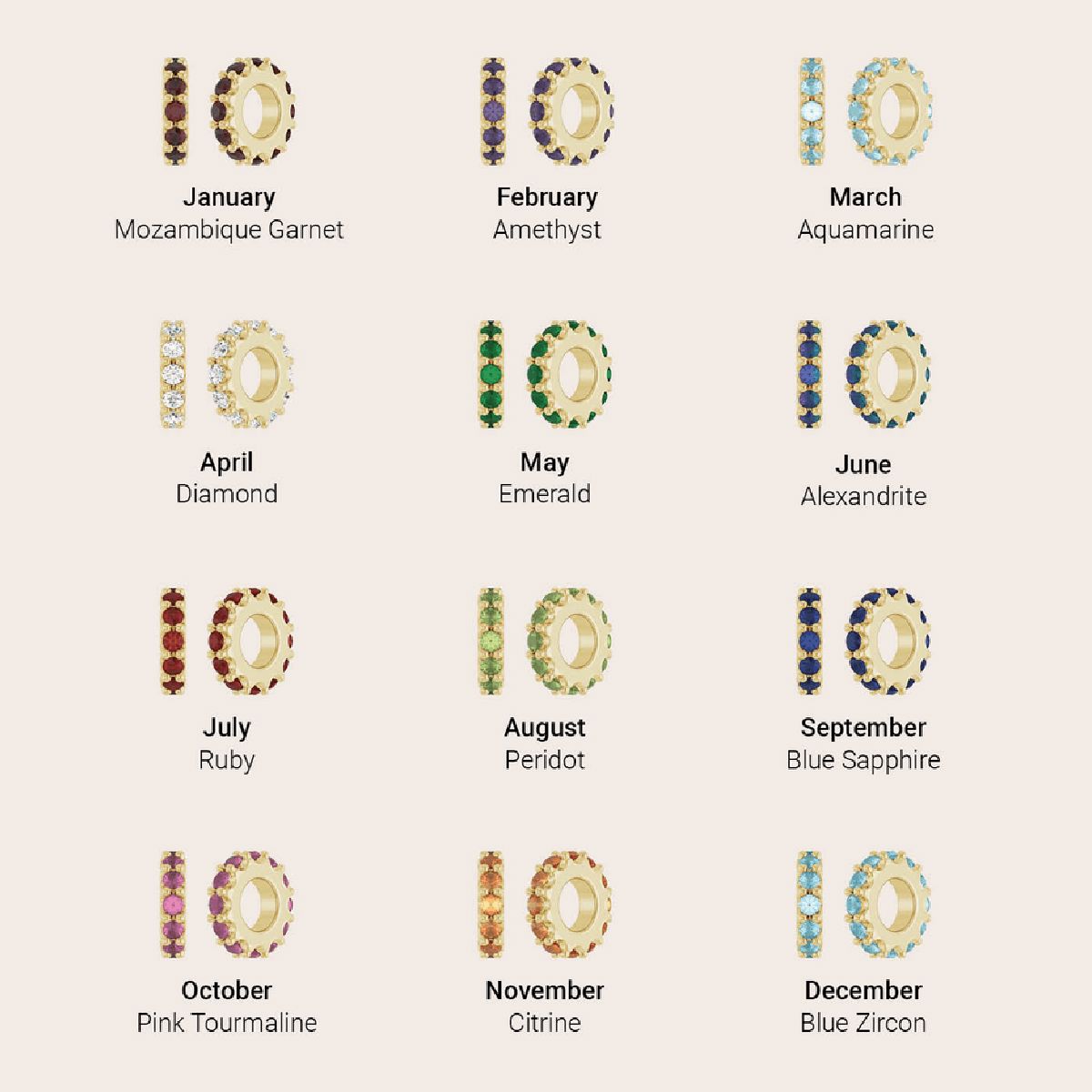 14K Yellow Gold Birthstone Charm Charm Robyn Canady 