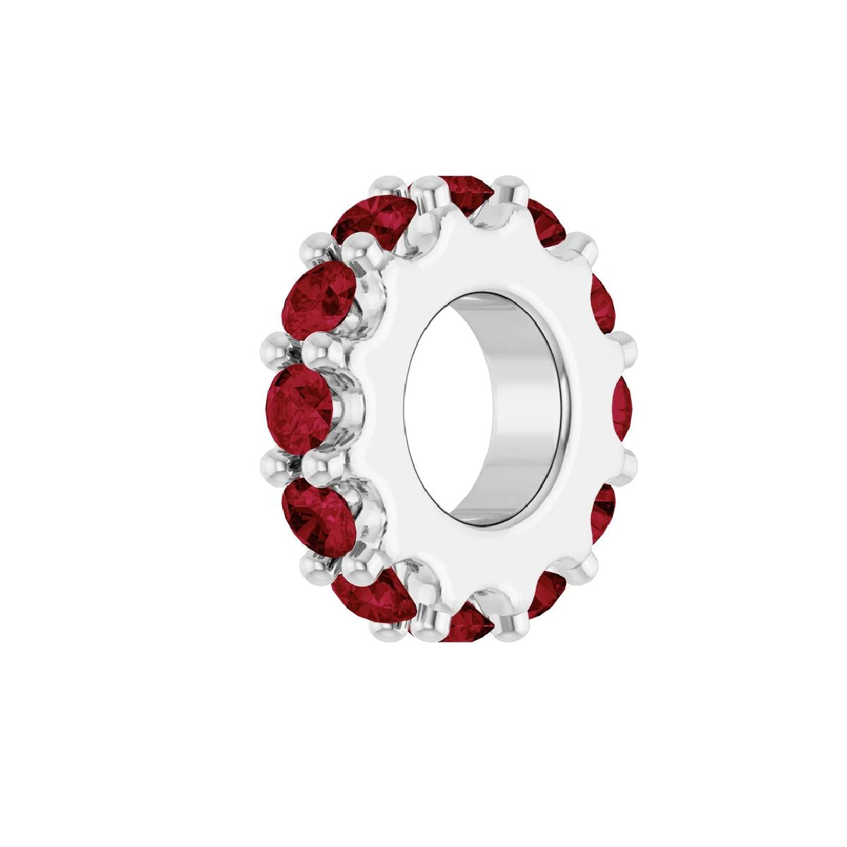 Sterling Silver Birthstone Charm Charm Robyn Canady July - Lab Grown Ruby 