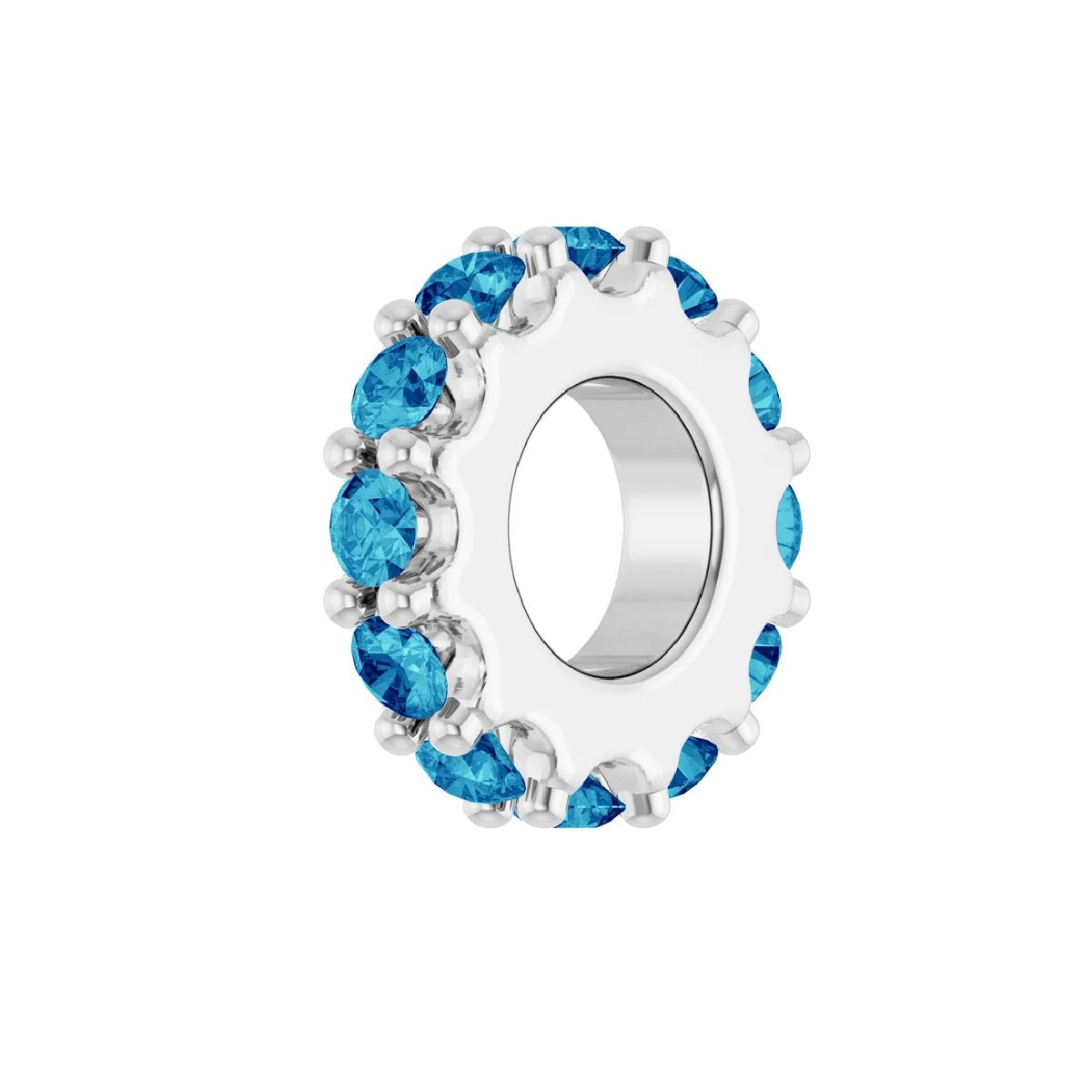 Sterling Silver Birthstone Charm Charm Robyn Canady December - Natural Zircon 