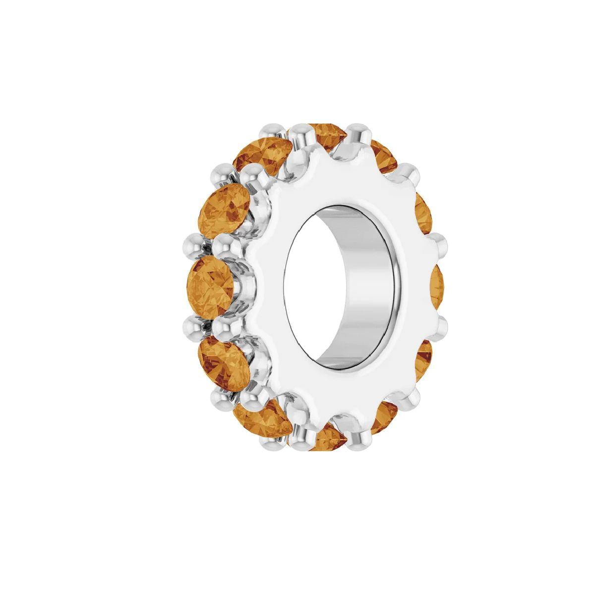 14K White Gold Birthstone Charm Charm Robyn Canady November - Natural Citrine 