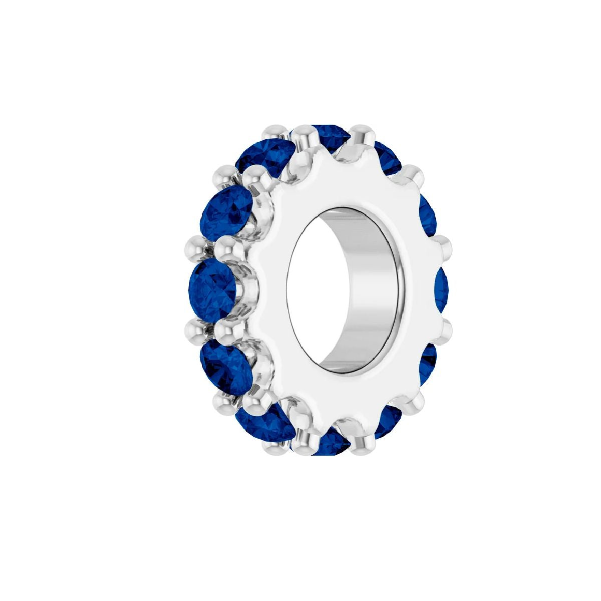 14K White Gold Birthstone Charm Charm Robyn Canady September - Natural Blue Sapphire 