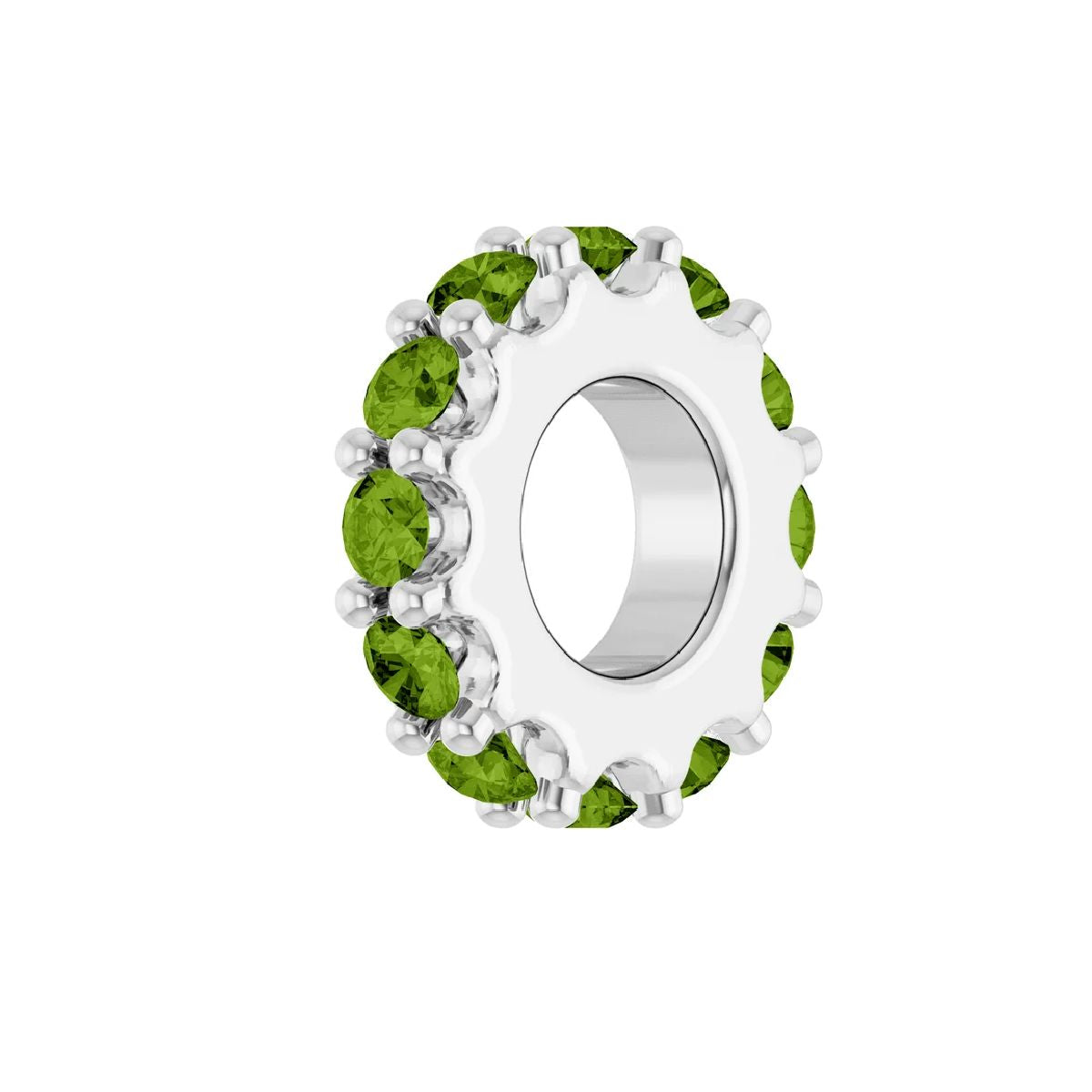 14K White Gold Birthstone Charm Charm Robyn Canady August - Natural Peridot 